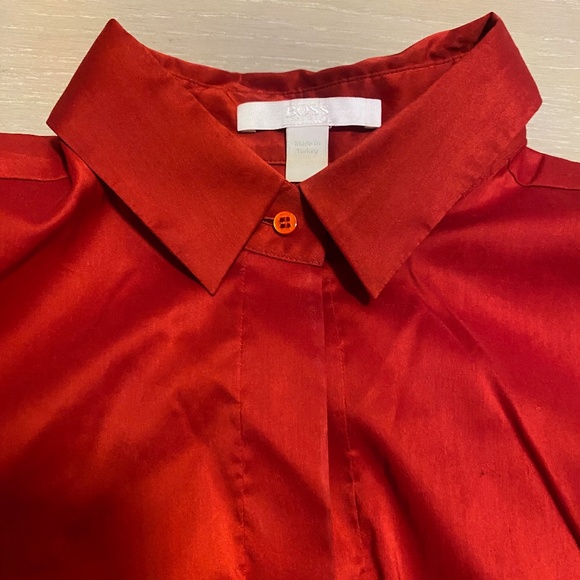 BOSS women's, red fitted shirt, size 4 - Picture 5 of 7